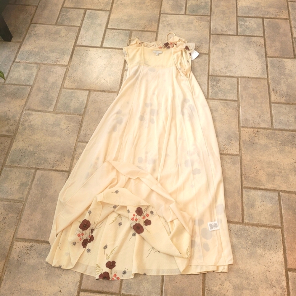 Joie Cassiel Floral Ruffle Maxi Dress Sz  Silk Sz 4 Boho Wedding Guest - Picture 12 of 13